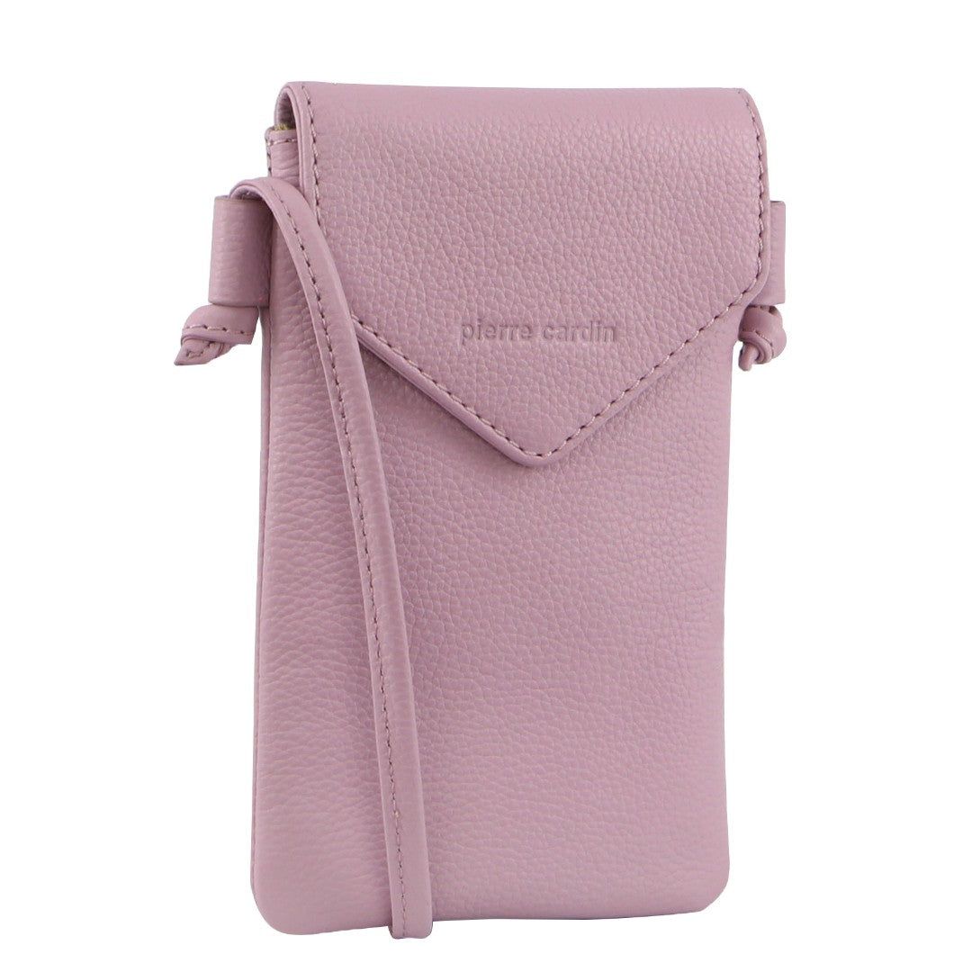 Pierre Cardin Leather Phone Bag Mobile Phone Wallets Dam Rosa | KNZHTL650