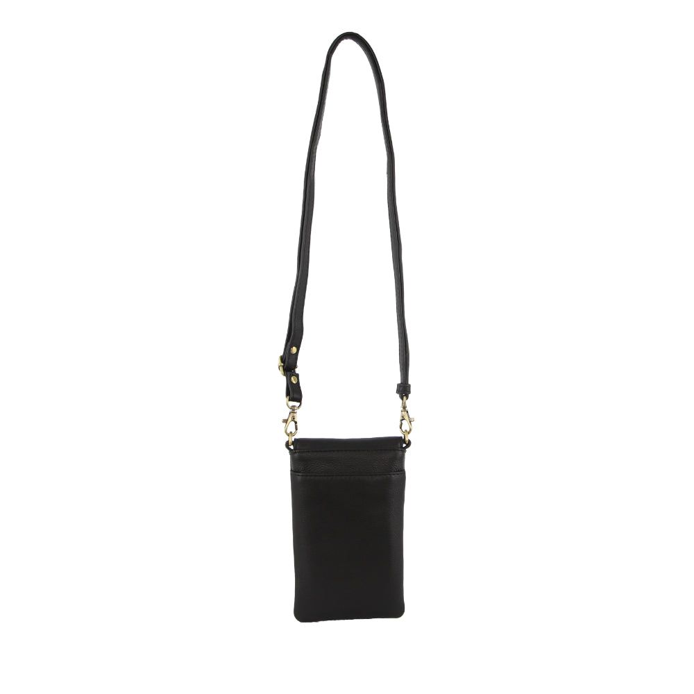 Pierre Cardin Leather Phone Cross-Body Bag Mobile Phone Wallets Dam Svarta | UNASXP968