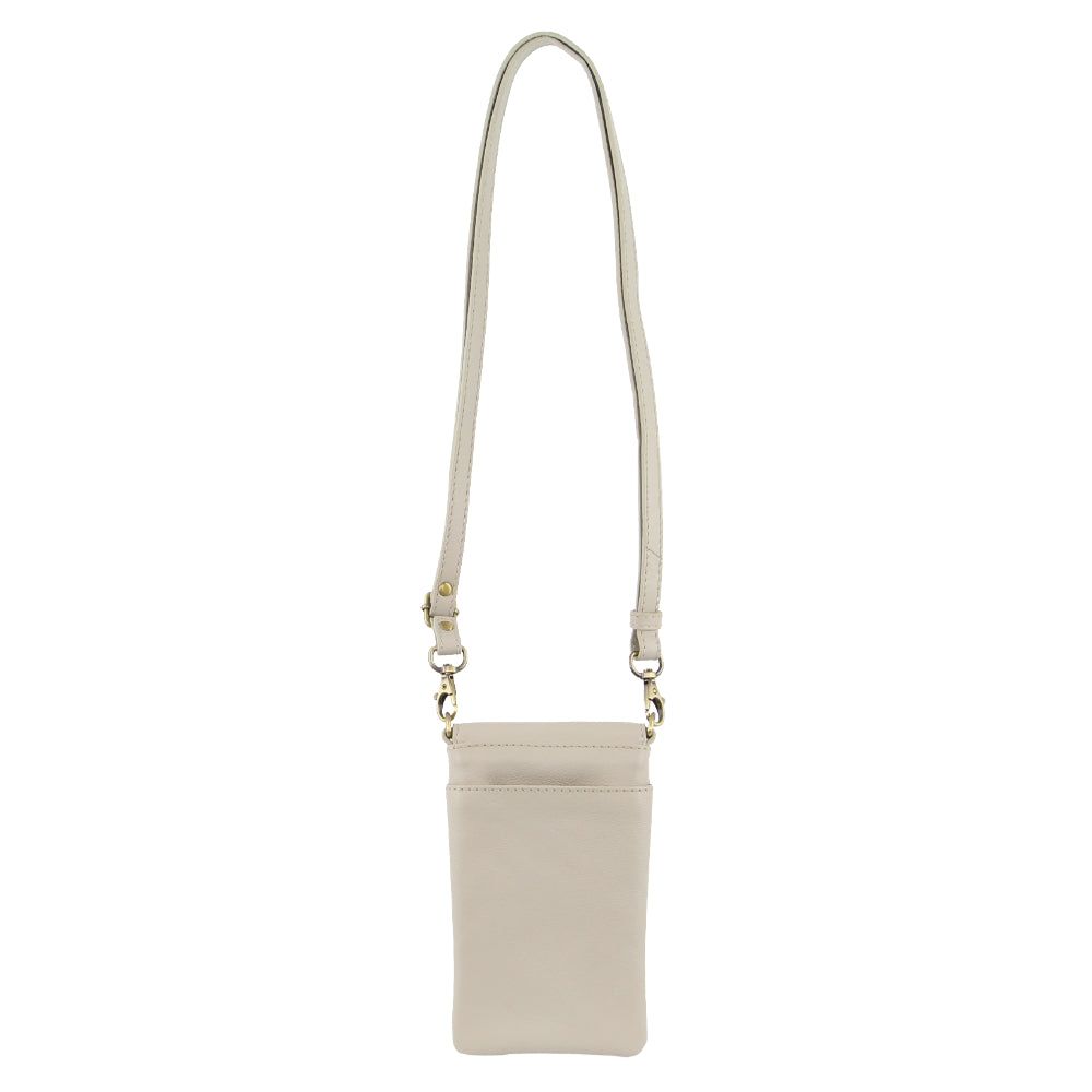 Pierre Cardin Leather Phone Cross-Body Bag Clutch Dam Beige | UGMVYB359