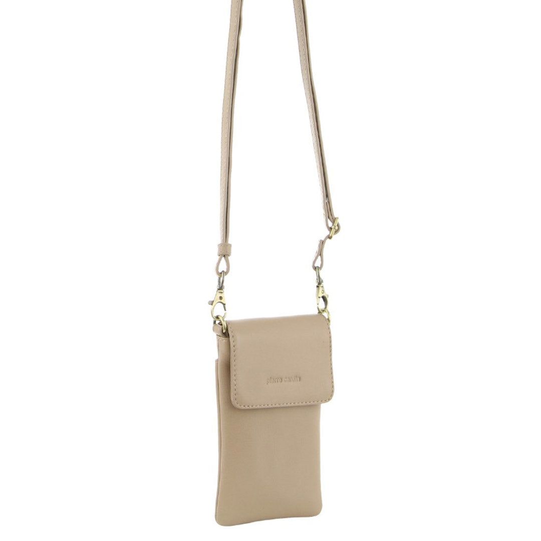 Pierre Cardin Leather Phone Cross-Body Bag Mobile Phone Wallets Dam Guld | YLBEPQ321