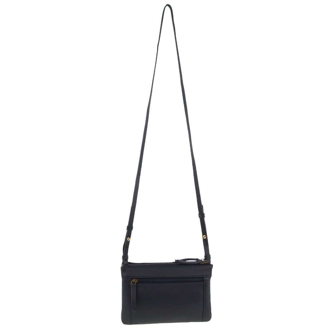 Pierre Cardin Leather Pleated Design Crossbody Bag Crossbody Väska Dam Marinblå | IJKPAR412