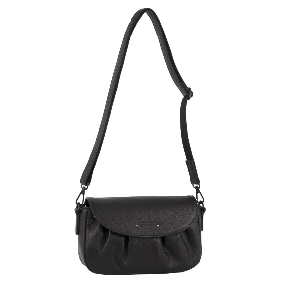 Pierre Cardin Leather Pleated Design Crossbody Bag Clutch Dam Svarta | VTFMCR786