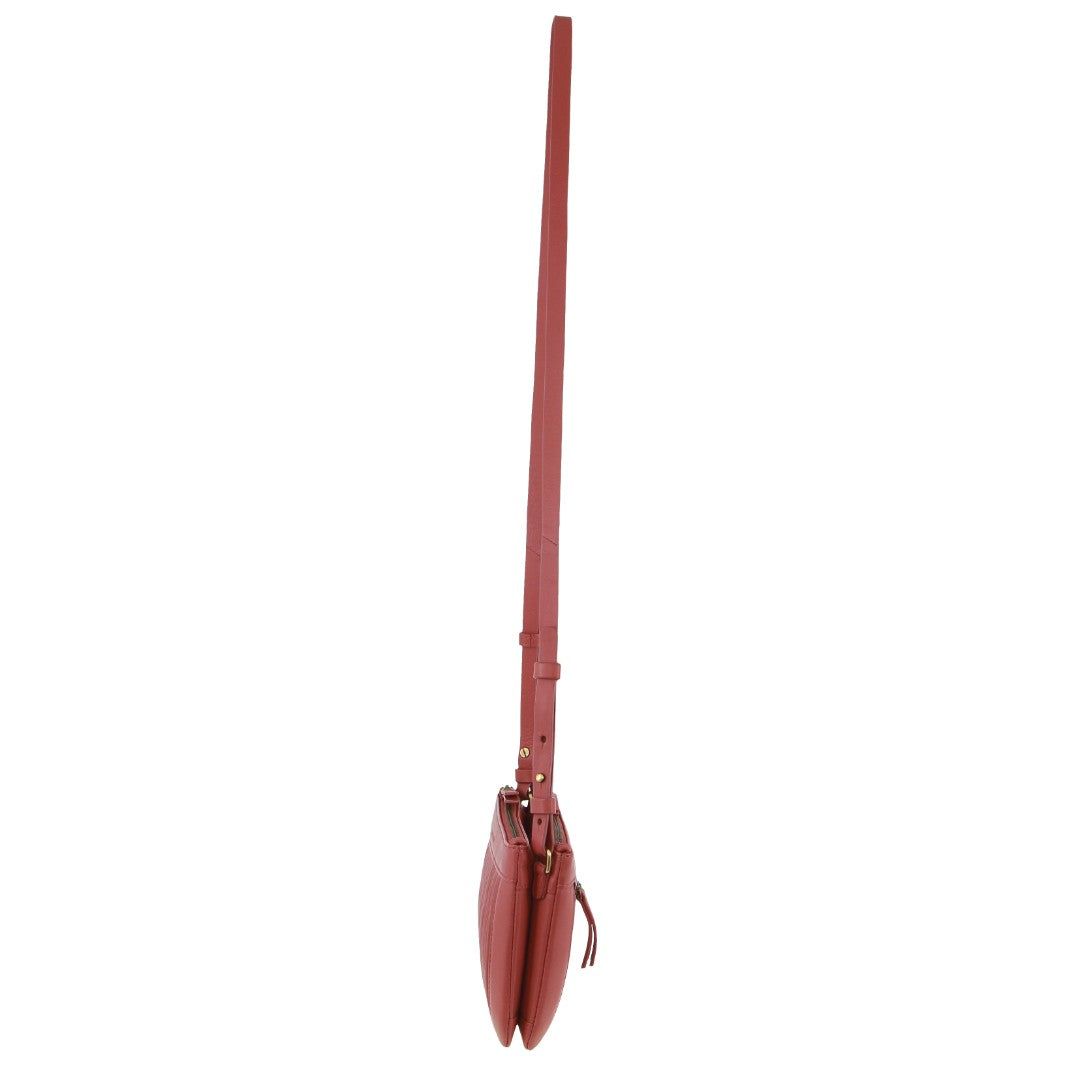 Pierre Cardin Leather Pleated Design Crossbody Bag Crossbody Väska Dam Marsala | TAQBXC436
