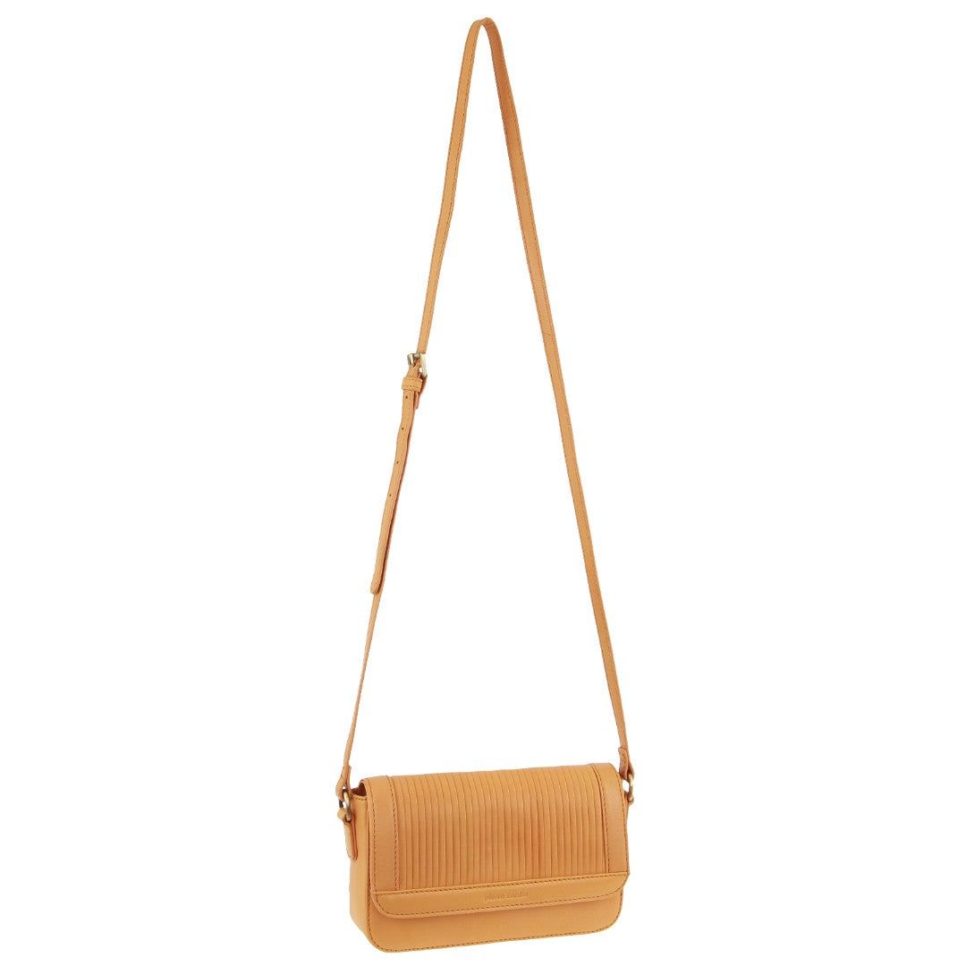 Pierre Cardin Leather Pleated Design Crossbody Bag Crossbody Väska Dam Aprikos | RDPBWF081