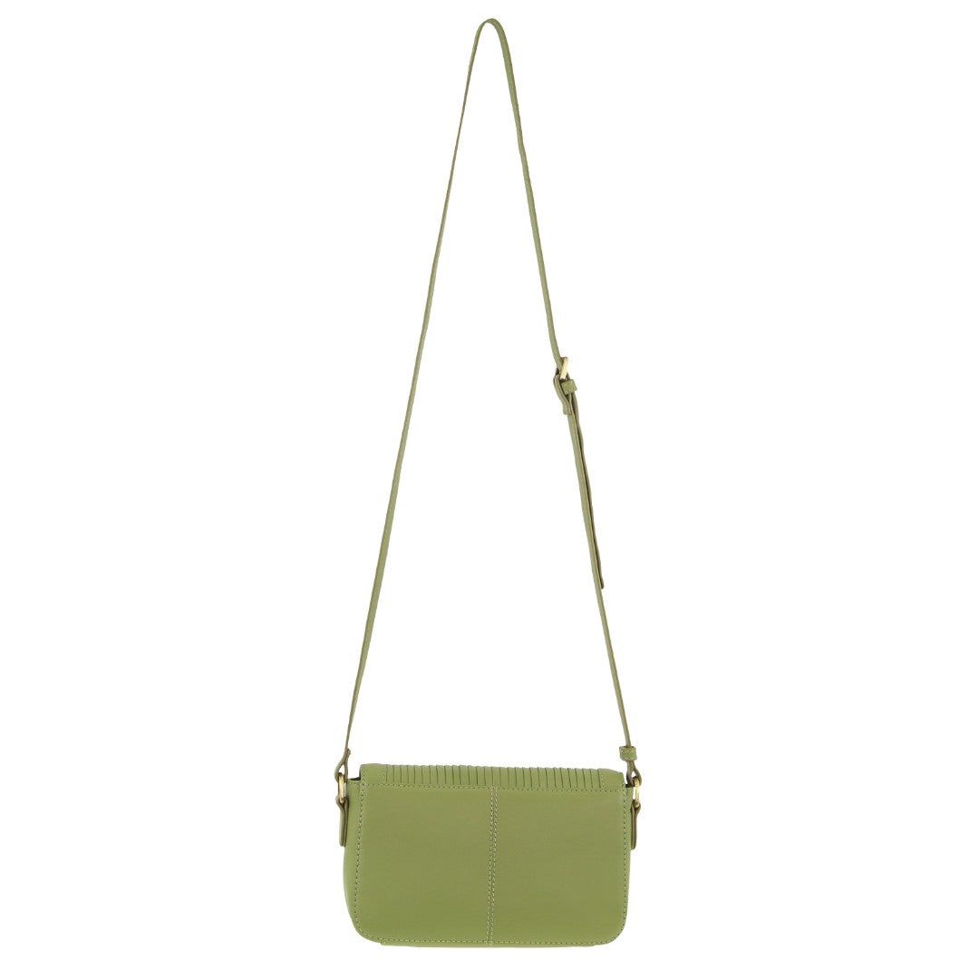 Pierre Cardin Leather Pleated Design Crossbody Bag Crossbody Väska Dam Leaf | QMGKXH689