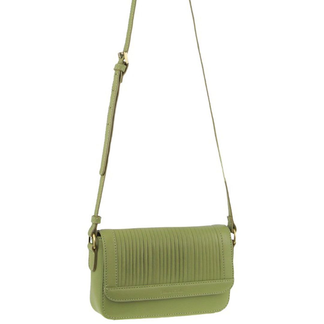 Pierre Cardin Leather Pleated Design Crossbody Bag Crossbody Väska Dam Leaf | QMGKXH689