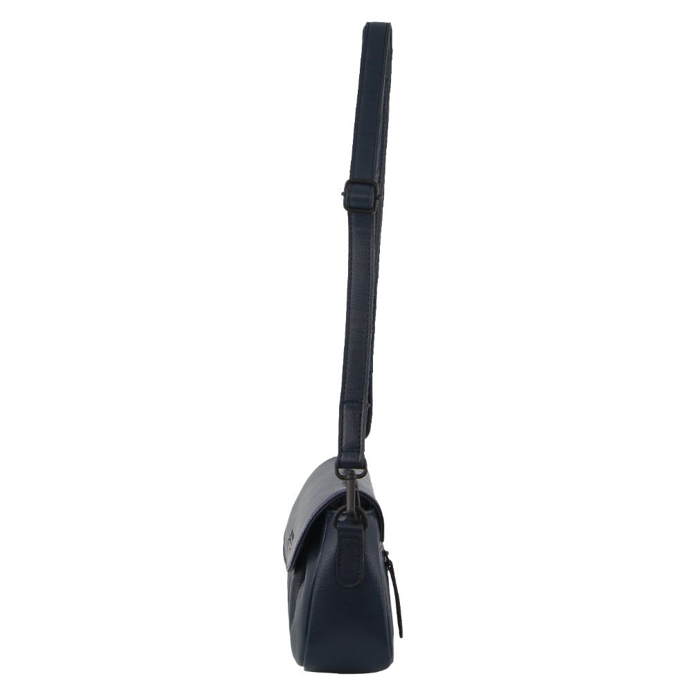 Pierre Cardin Leather Pleated Design Crossbody Bag Clutch Dam Marinblå | MQLVYP042