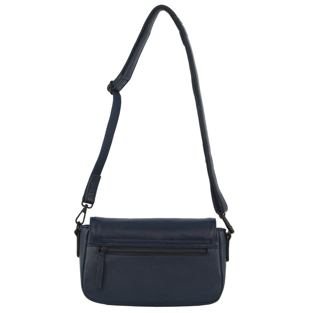 Pierre Cardin Leather Pleated Design Crossbody Bag Clutch Dam Marinblå | MQLVYP042