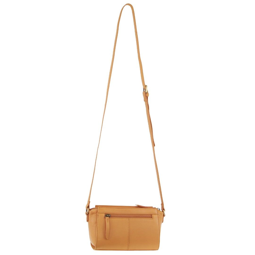 Pierre Cardin Leather Pleated Design Crossbody Bag Crossbody Väska Dam Aprikos | JZGTAQ194