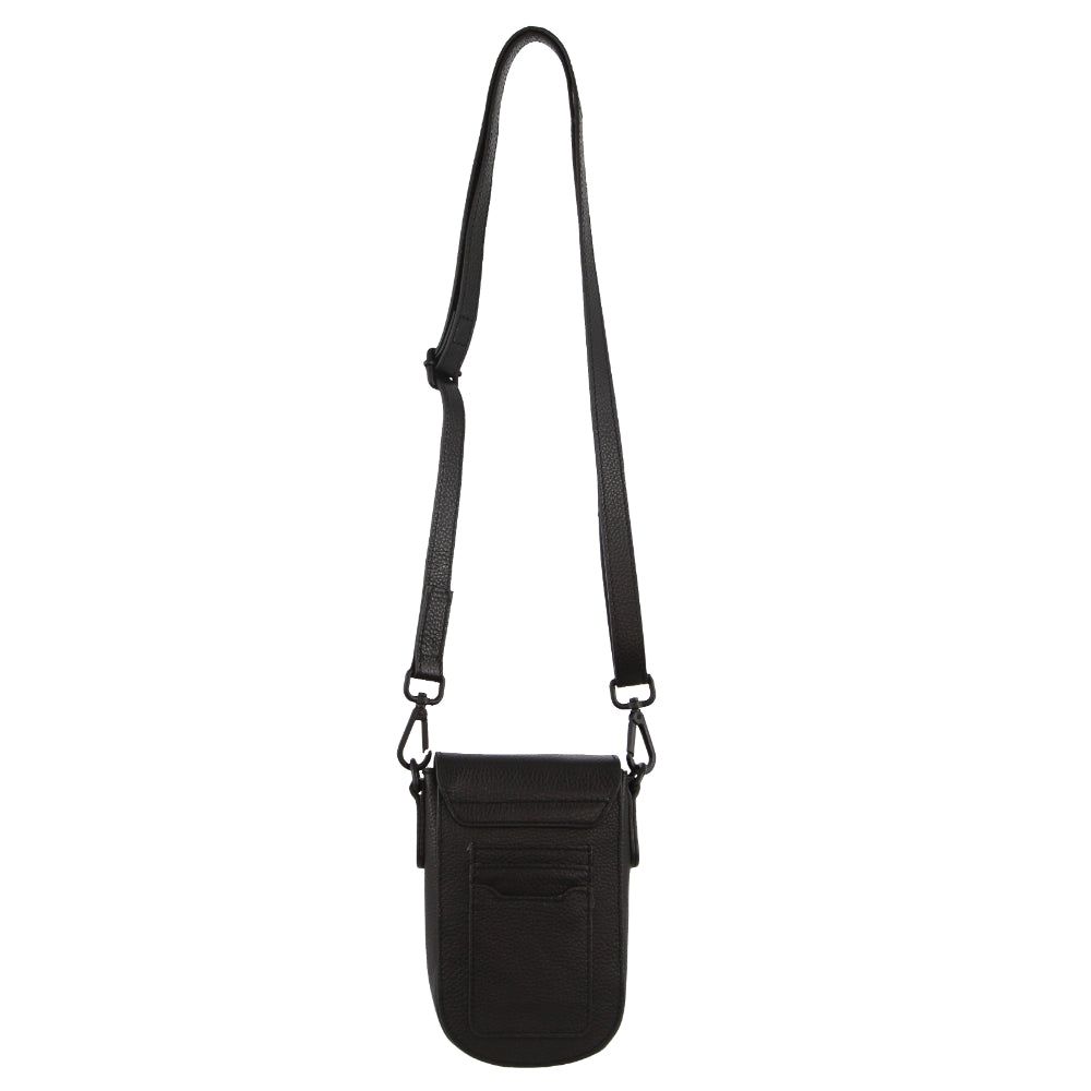 Pierre Cardin Leather Rustic Phone Bag Mobile Phone Wallets Dam Svarta | XHCUMZ107