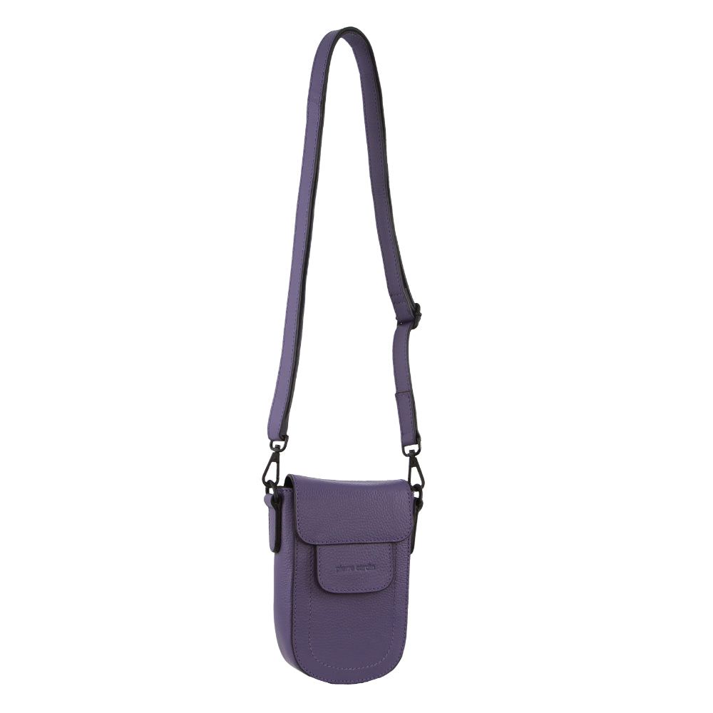 Pierre Cardin Leather Rustic Phone Bag Mobile Phone Wallets Dam Lila | ZMFWVQ931