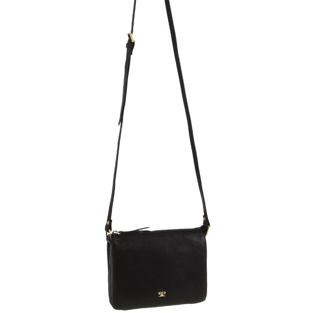 Pierre Cardin Leather Sleek Crossbody Bag Clutch Dam Svarta | GROCUZ471