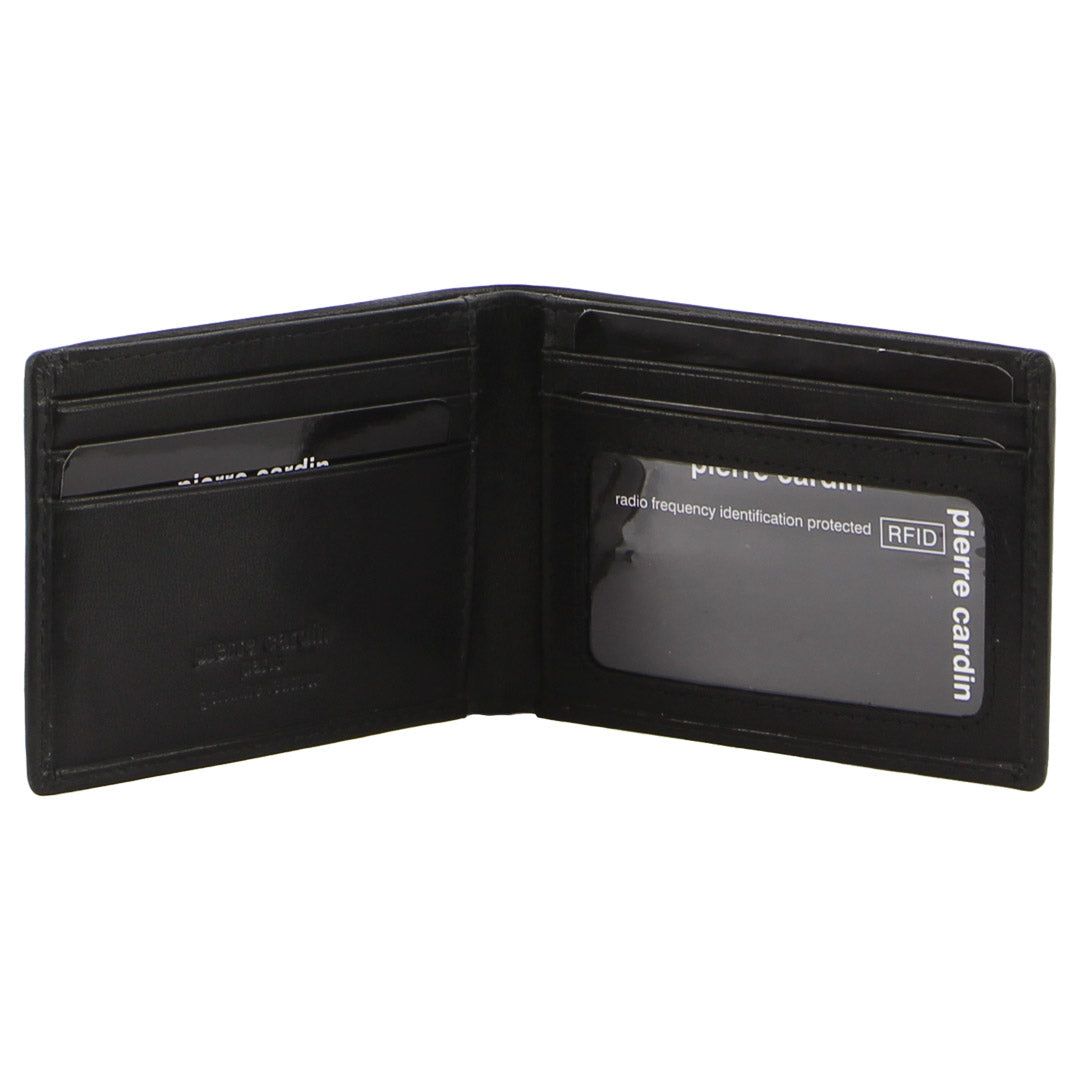 Pierre Cardin Leather Slimline Bi-Fold Wallet Bi-Fold Wallets Herr Svarta | TJIKXS925