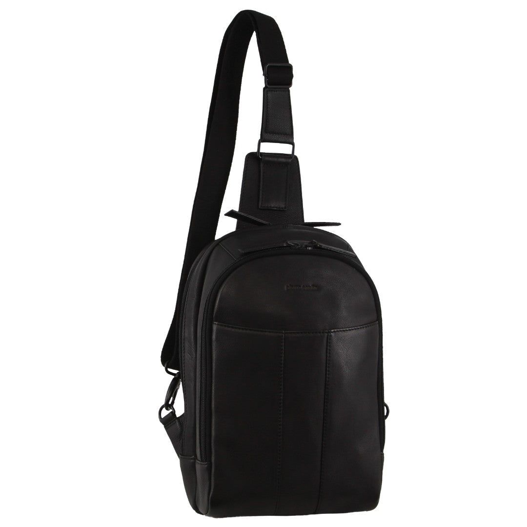 Pierre Cardin Leather Sling Bag Crossbody Väska Herr Svarta | ZWMFTY973