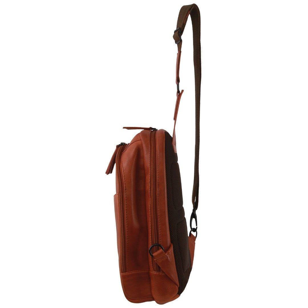 Pierre Cardin Leather Sling Bag Ryggsäckar Herr Bruna | GWUYLI765