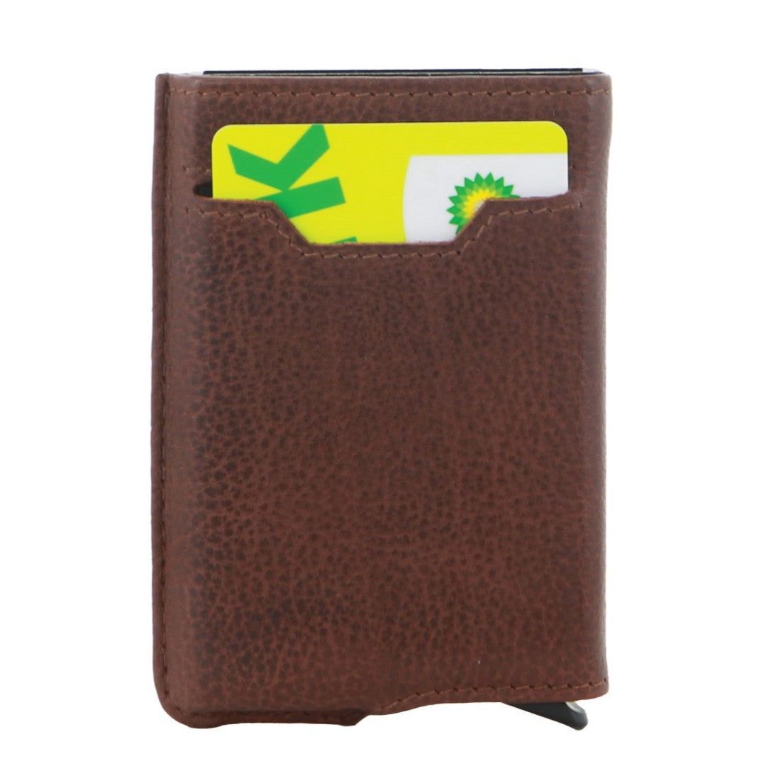 Pierre Cardin Leather Smart Slide Card Holder Tab Wallet Korthållare Herr Bruna | WUOVJG237