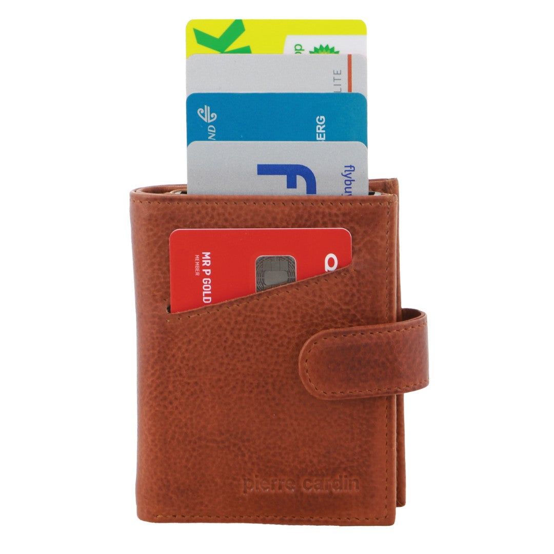 Pierre Cardin Leather Smart Slide Card Holder Tab Wallet Tab Wallets Herr Bruna | WRPVBK298