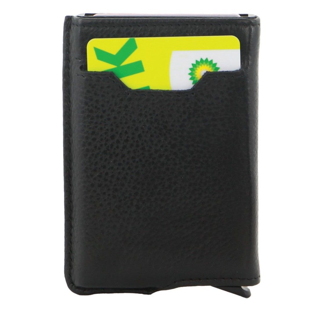 Pierre Cardin Leather Smart Slide Card Holder Tab Wallet Korthållare Herr Svarta | RSWVNJ798