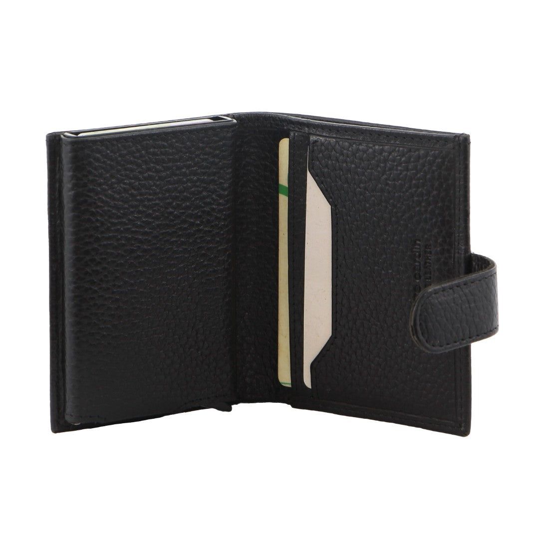 Pierre Cardin Leather Smart Slide Card Holder Tab Wallet Korthållare Herr Svarta | YLBJWA593