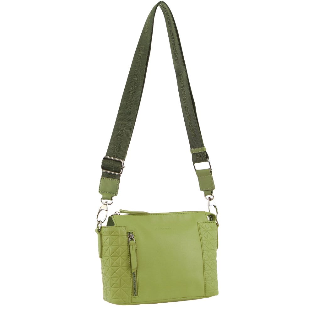 Pierre Cardin Leather Square Crossbody Bag Crossbody Väska Dam Leaf | MJDCWU978