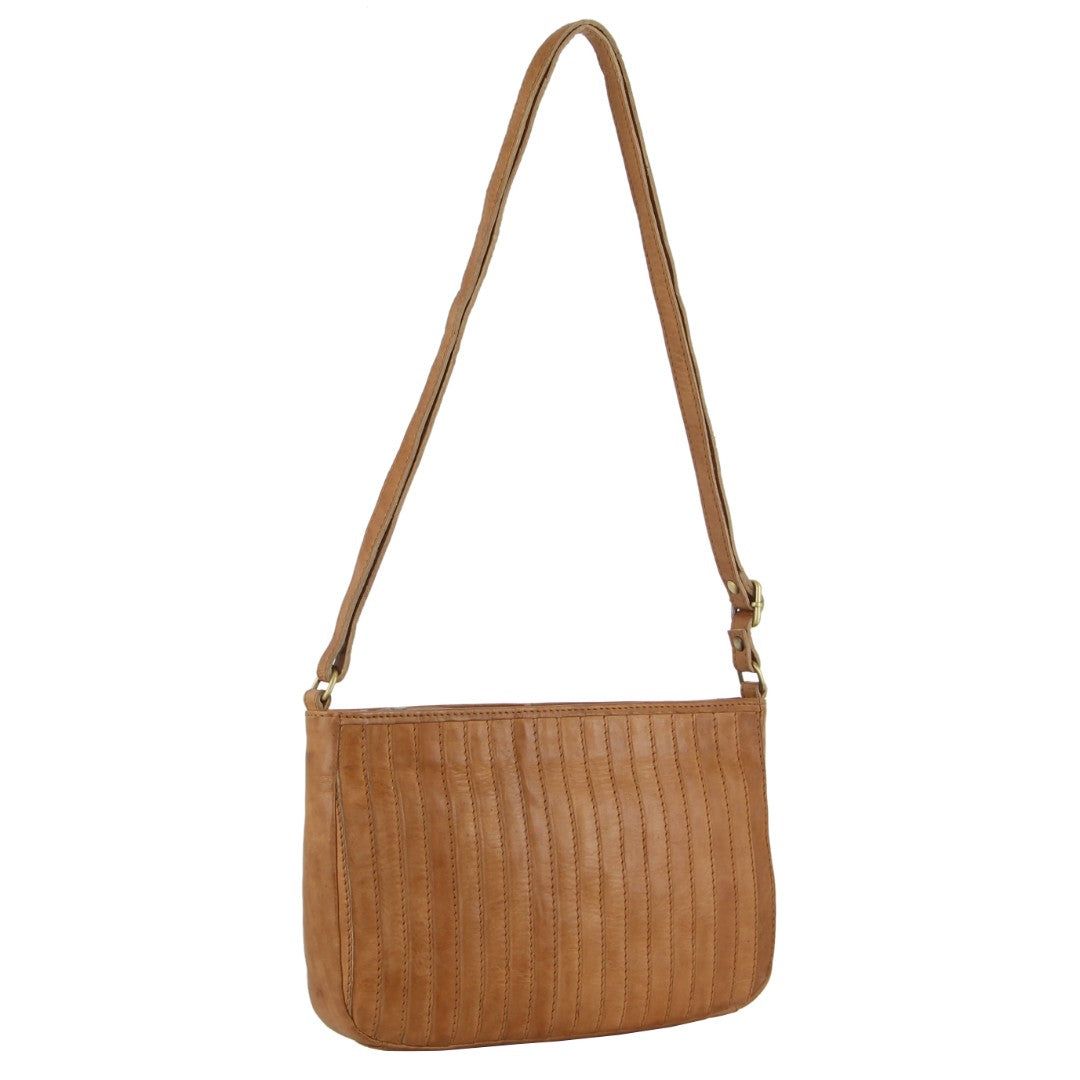 Pierre Cardin Leather Stitch-design Cross-body Bag Crossbody Väska Dam Bruna | XZHOTY726