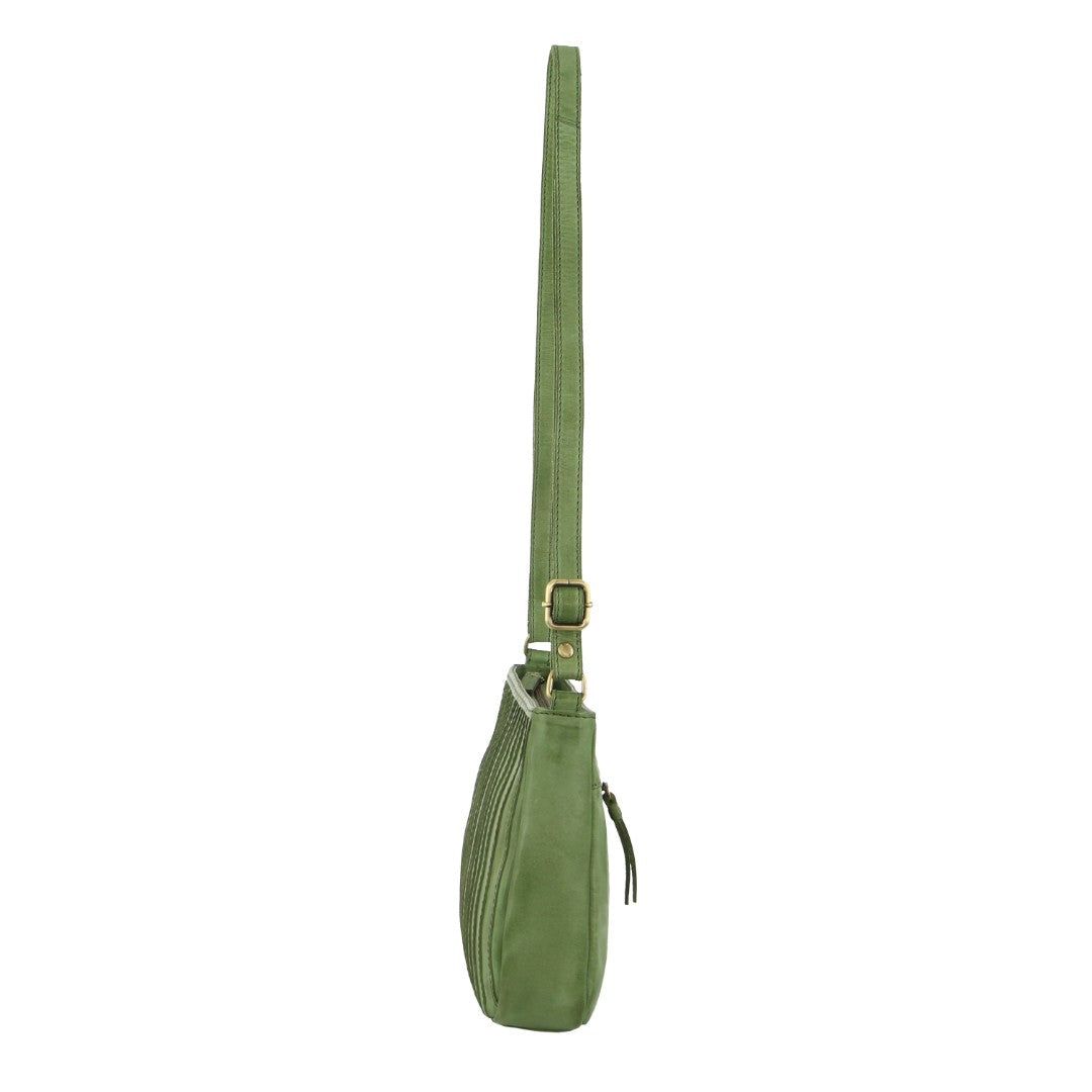 Pierre Cardin Leather Stitch-design Cross-body Bag Crossbody Väska Dam Gröna | HSXDFO957