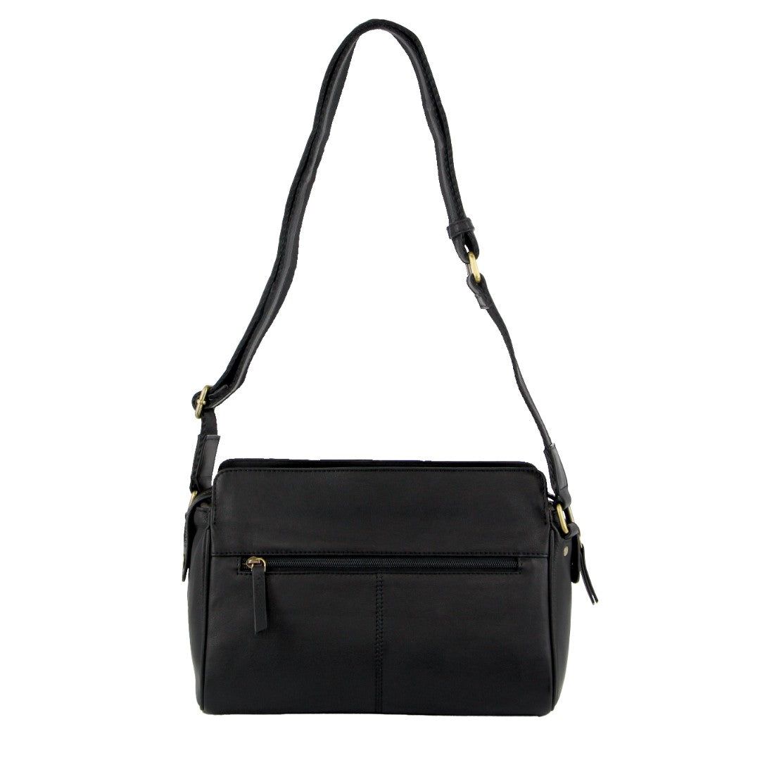 Pierre Cardin Leather Stitch-design Cross-body Bag Crossbody Väska Dam Svarta | WHAIVF672