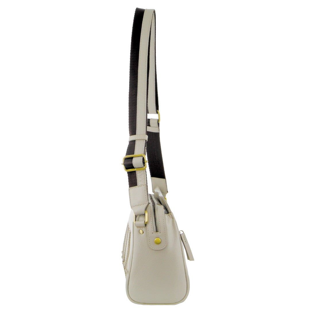 Pierre Cardin Leather Stitch-design Cross-body Bag Crossbody Väska Dam Beige | SFCYXU315