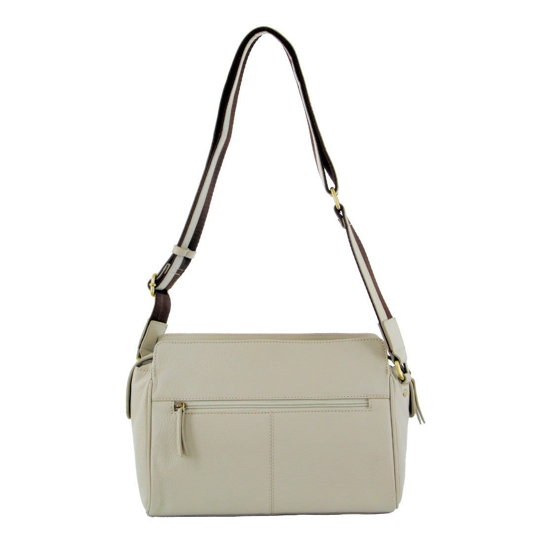 Pierre Cardin Leather Stitch-design Cross-body Bag Crossbody Väska Dam Beige | SFCYXU315