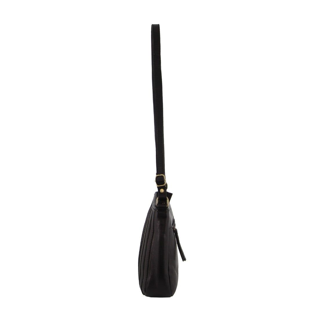 Pierre Cardin Leather Stitch-design Cross-body Bag Crossbody Väska Dam Svarta | RWDFOH086
