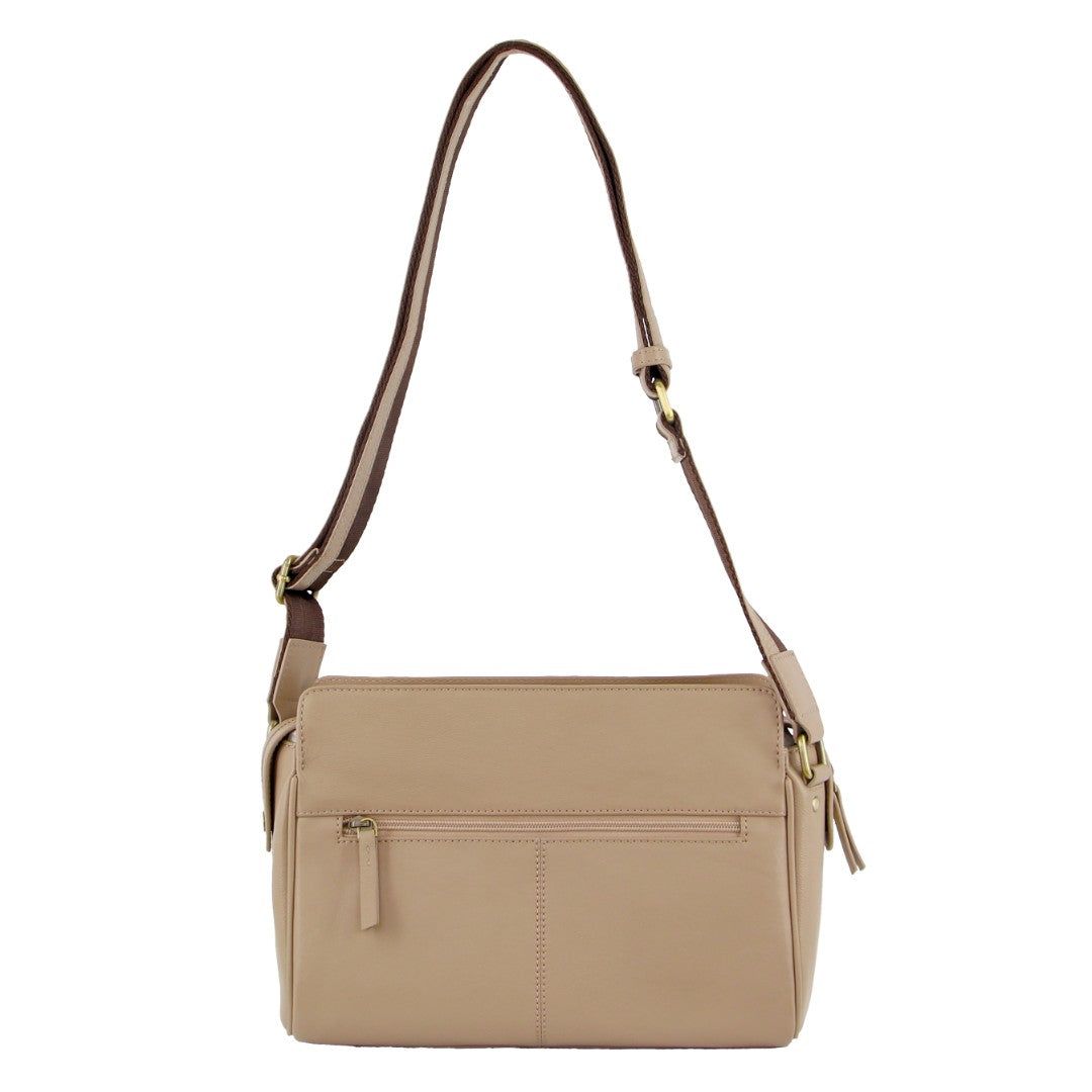 Pierre Cardin Leather Stitch-design Cross-body Bag Crossbody Väska Dam Guld | PMHTEV416