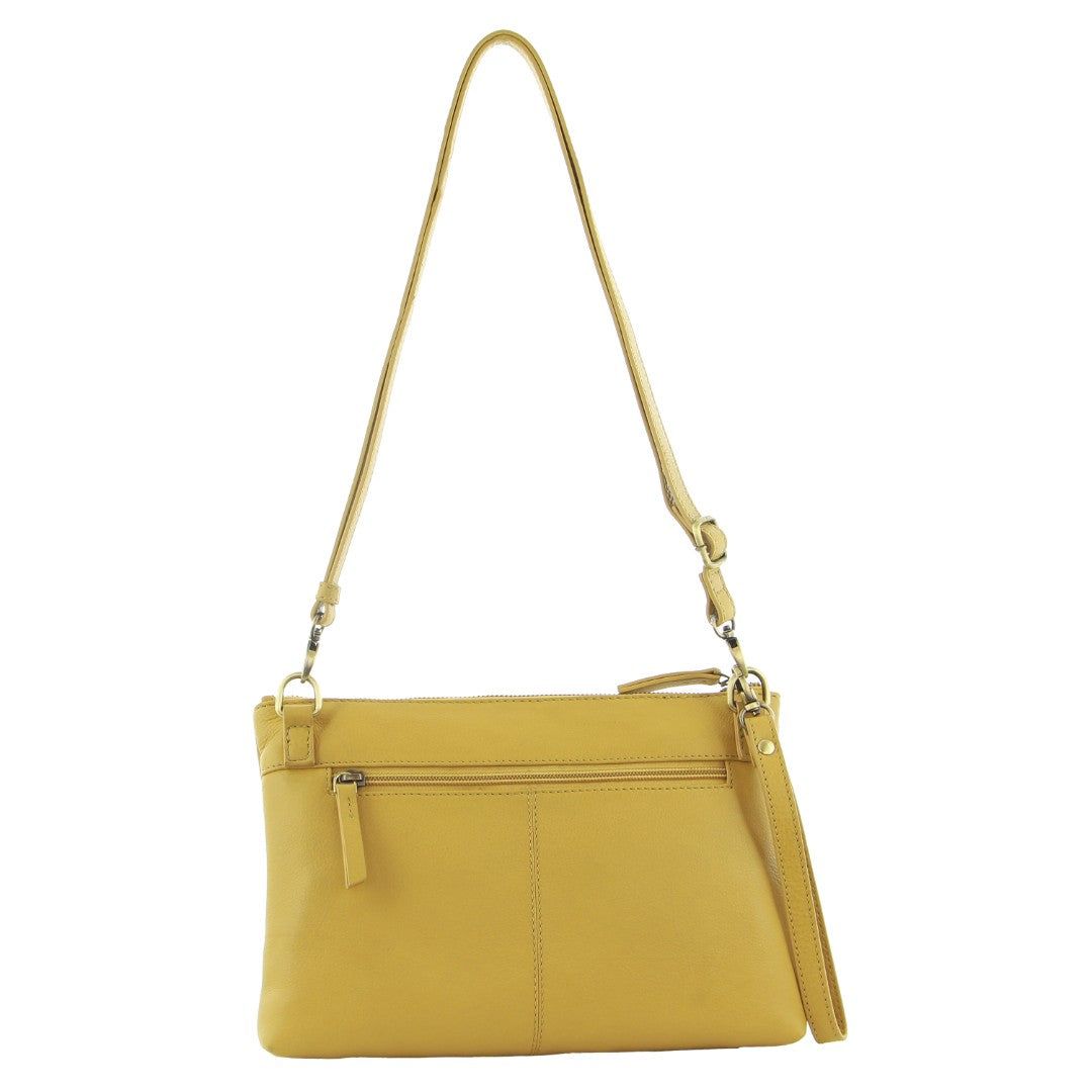 Pierre Cardin Leather Stitch-design Cross-body Bag Crossbody Väska Dam Gula | MZYVGT845