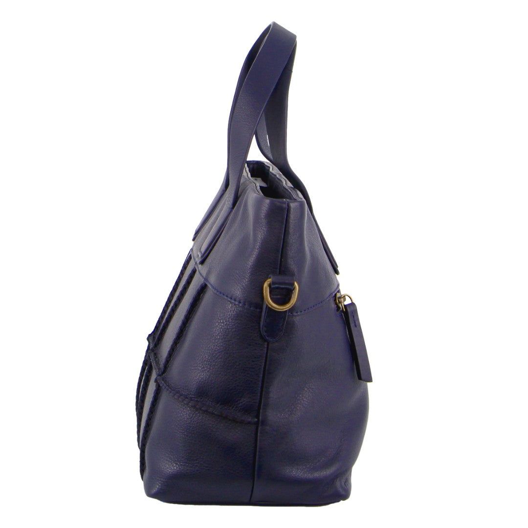 Pierre Cardin Leather Stitch-design Handbag Handbags Dam Marinblå | EBZSIX459