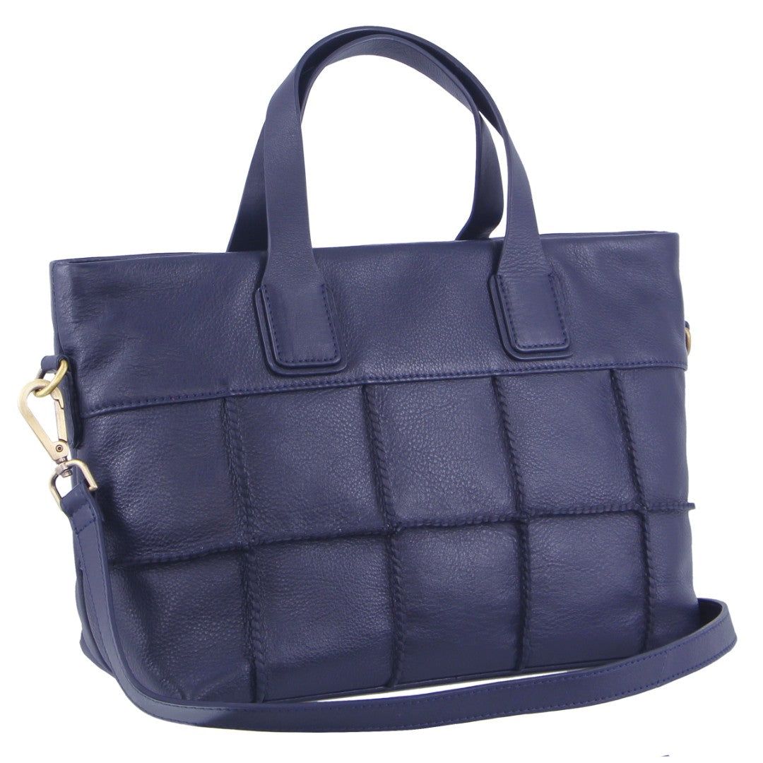 Pierre Cardin Leather Stitch-design Handbag Handbags Dam Marinblå | EBZSIX459