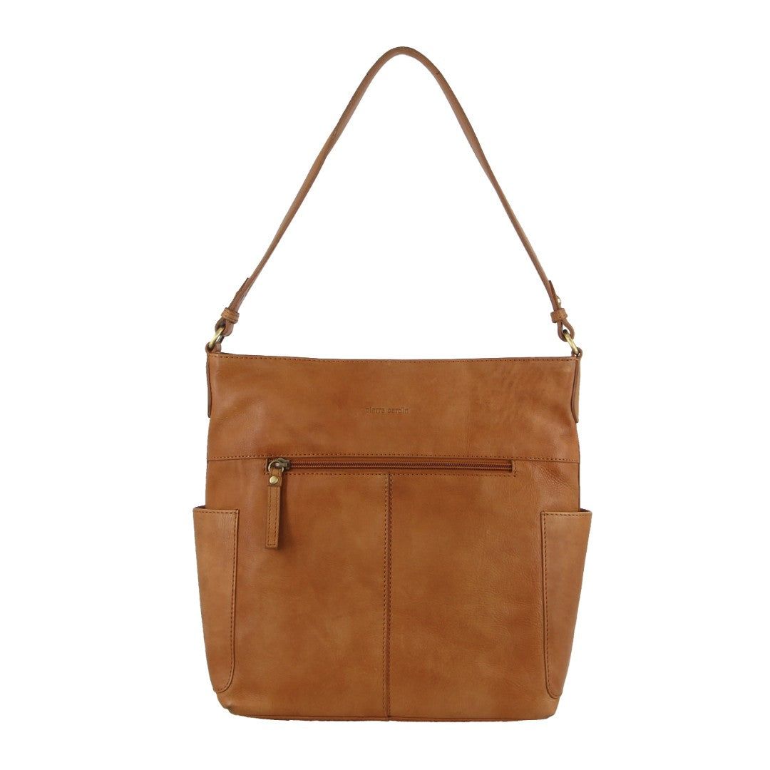Pierre Cardin Leather Stitch-design Hobo Bag Crossbody Väska Dam Bruna | AYRSMV820