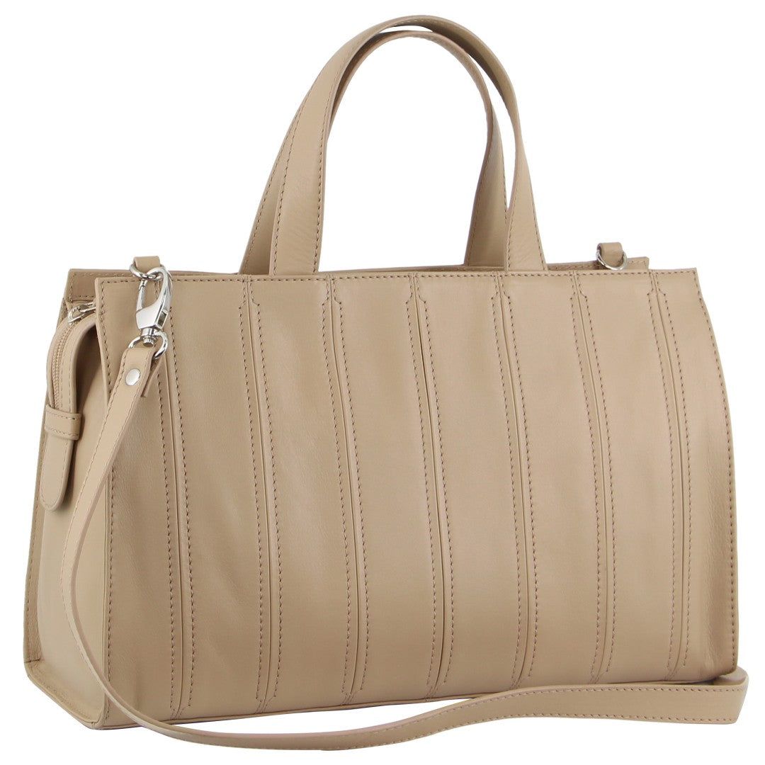 Pierre Cardin Leather Stitch-design Tote Bag Handbags Dam Guld | YNEPAZ961
