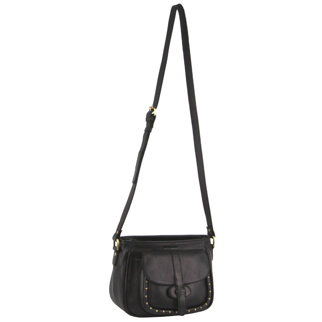 Pierre Cardin Leather Stud Detail Cross-body Bag Crossbody Väska Dam Svarta | EDANLK647