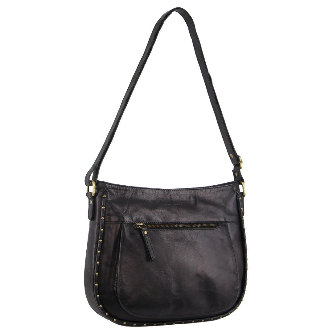 Pierre Cardin Leather Stud Detail Cross-body Bag Crossbody Väska Dam Svarta | QPEHNI406
