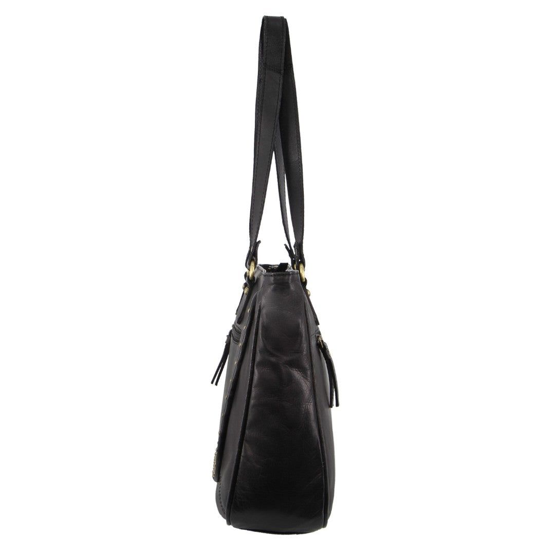 Pierre Cardin Leather Stud Detail Tote Bag Crossbody Väska Dam Svarta | CSJWKG497