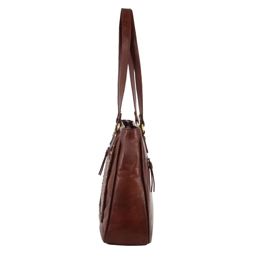 Pierre Cardin Leather Stud Detail Tote Bag Handbags Dam Bruna | UMZBWO012