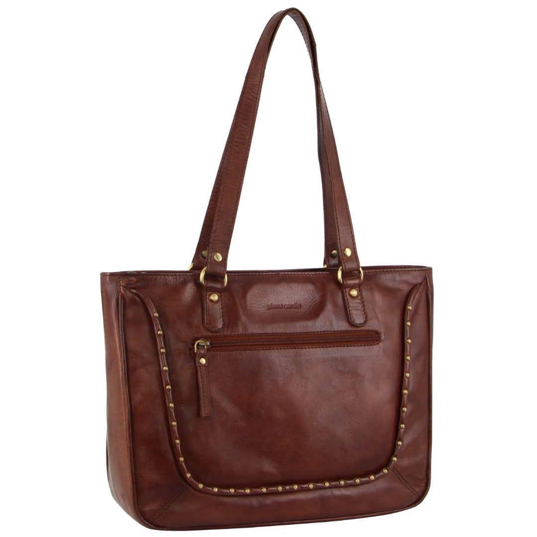 Pierre Cardin Leather Stud Detail Tote Bag Handbags Dam Bruna | UMZBWO012