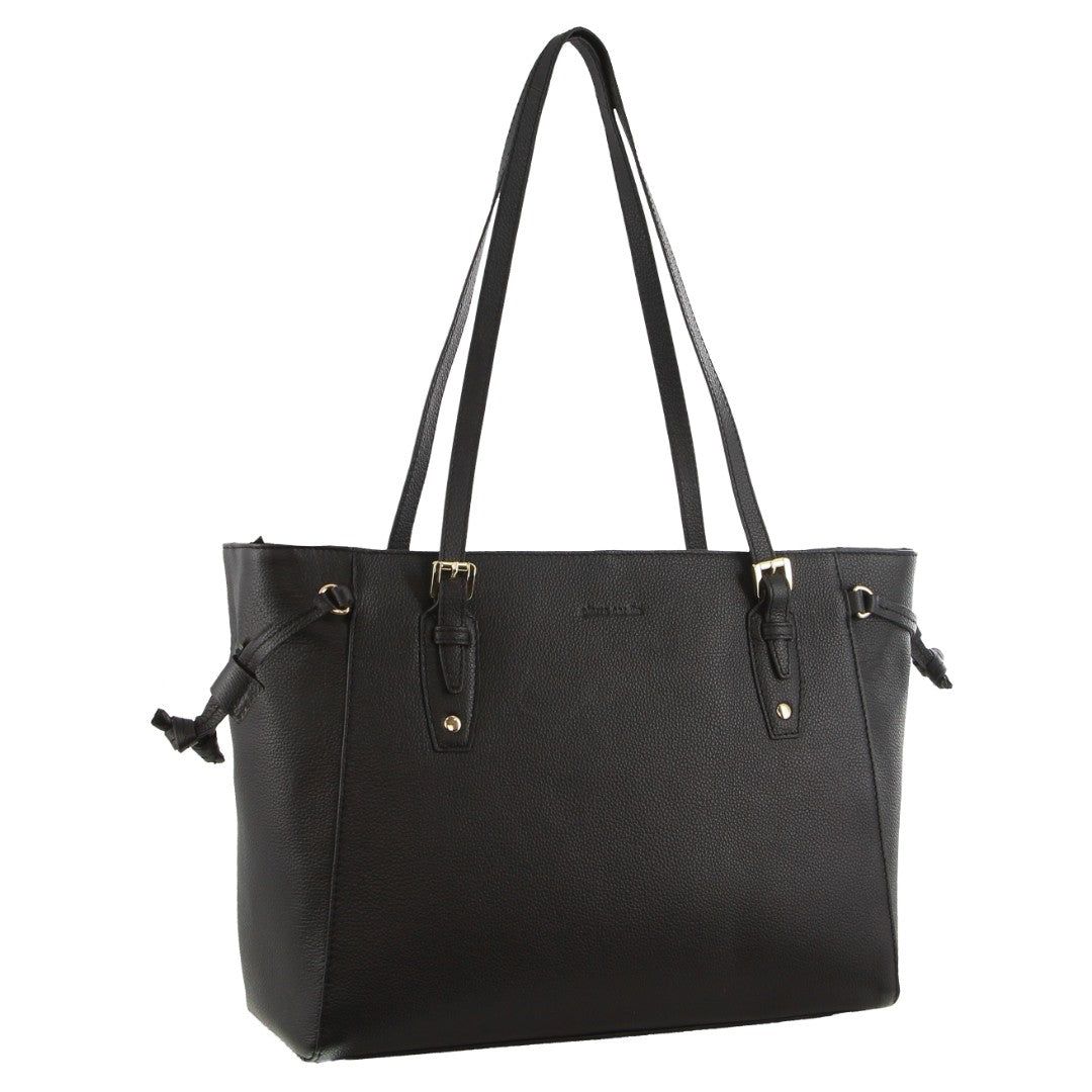 Pierre Cardin Leather Tote Bag Clutch Dam Svarta | ARIWNT769