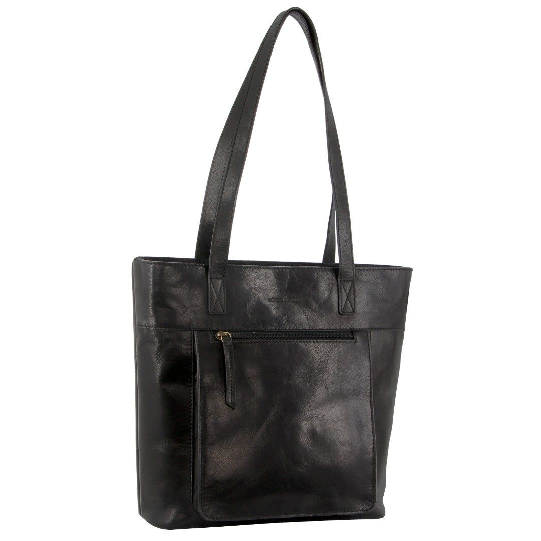 Pierre Cardin Leather Tote Bag Handbags Dam Svarta | GFTJPN430