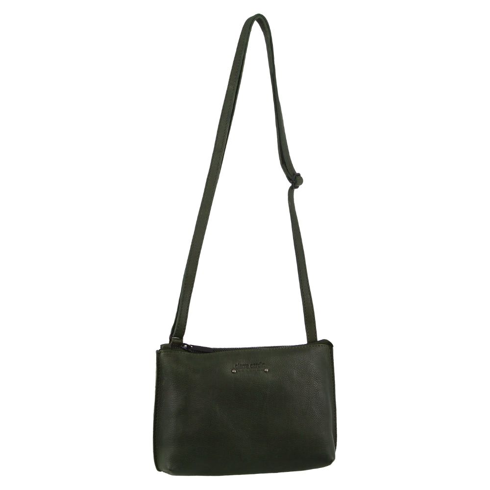 Pierre Cardin Leather Trendy Cross-Body Bag Crossbody Väska Dam Mörkgröna | SQPVTZ279