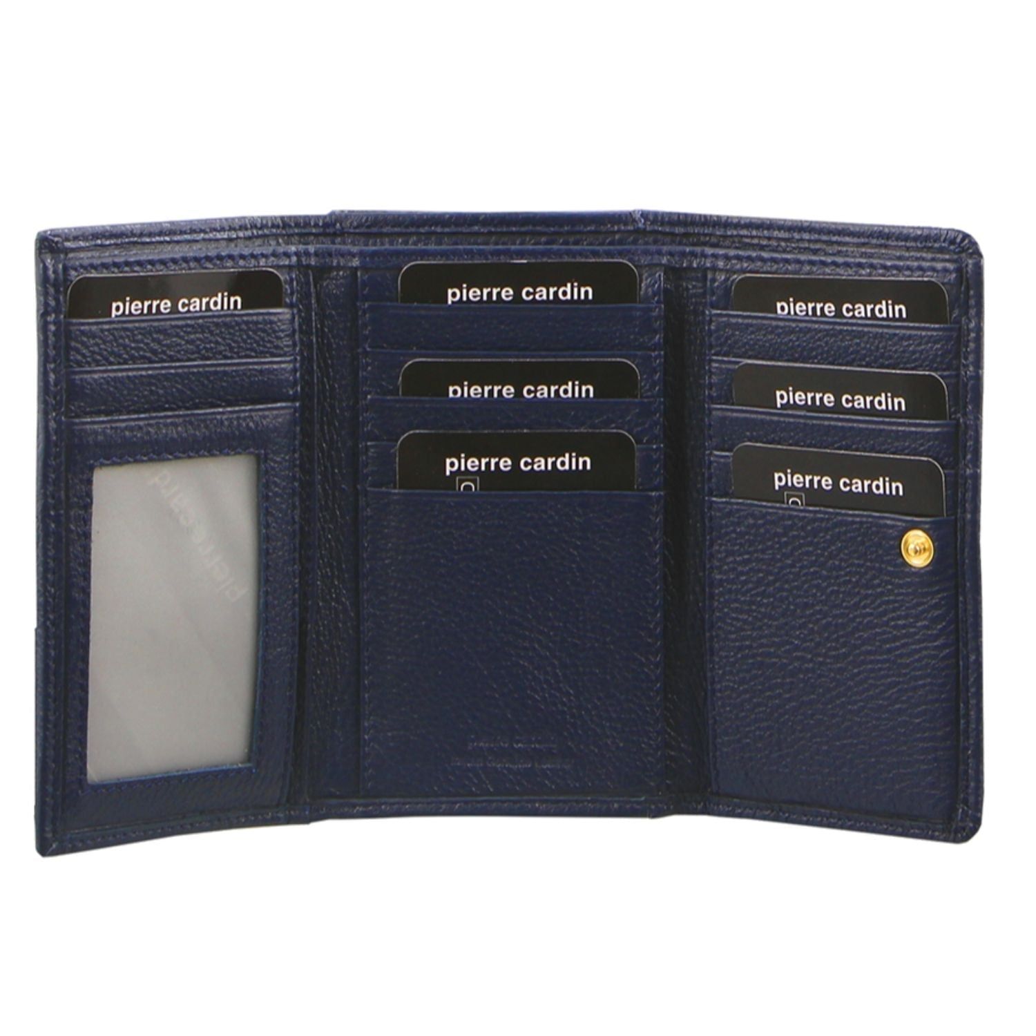 Pierre Cardin Leather Tri-Fold Wallet Medium Wallets Dam Marinblå | ELNGWO397