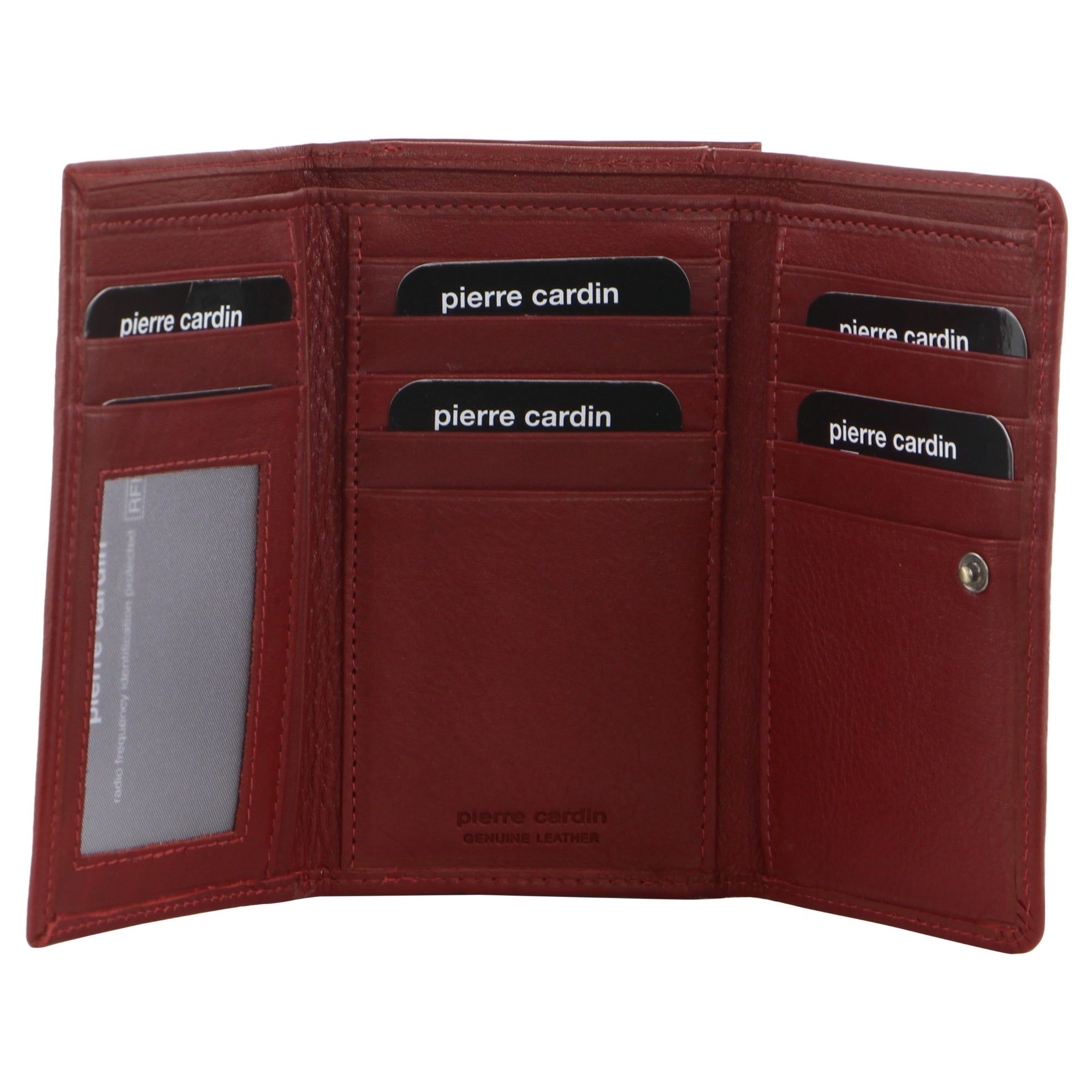 Pierre Cardin Leather Tri-Fold Wallet Medium Wallets Dam Röda | NIUDQO978