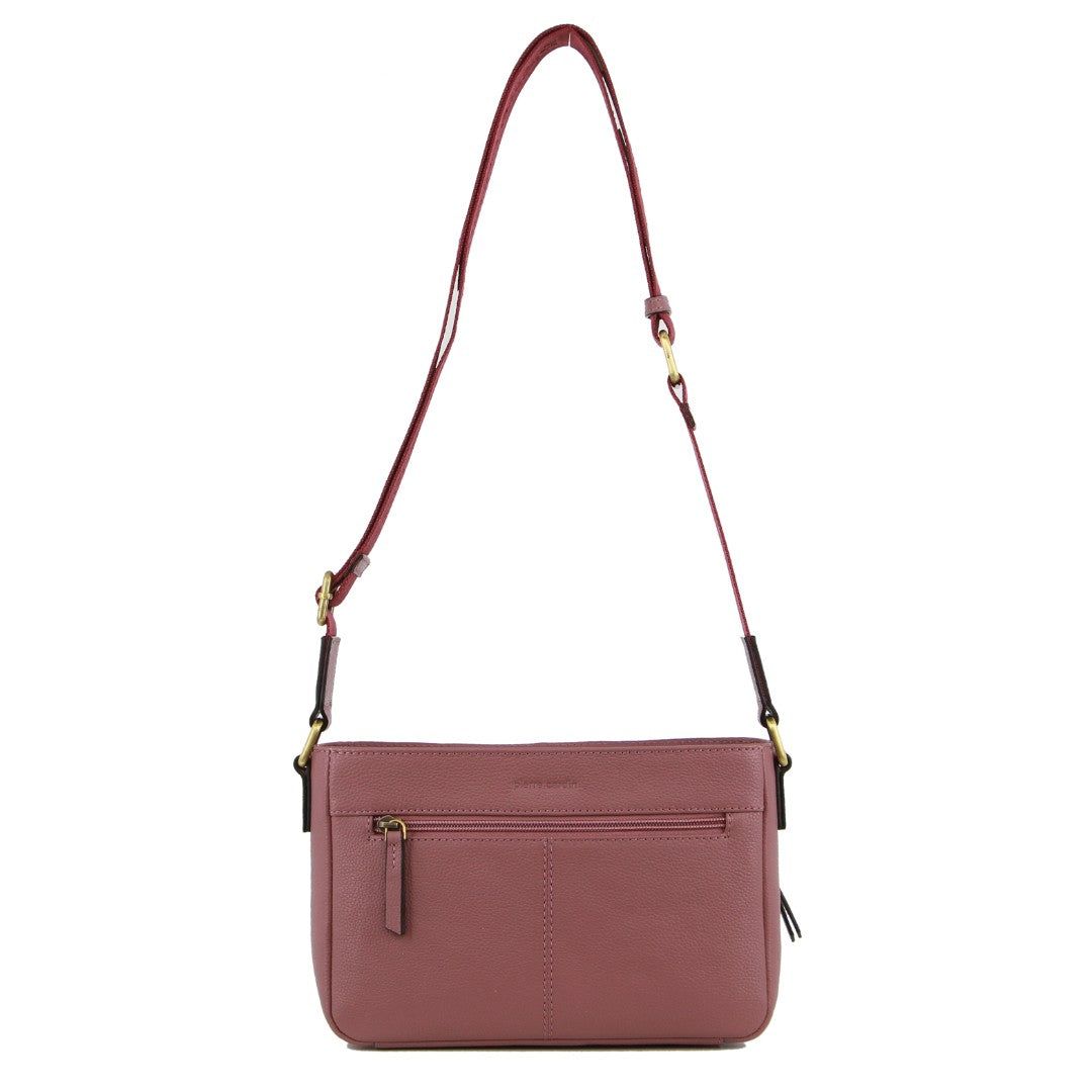 Pierre Cardin Leather Webbing Strap Crossbody Bag Crossbody Väska Dam Rosa | VSJBER172