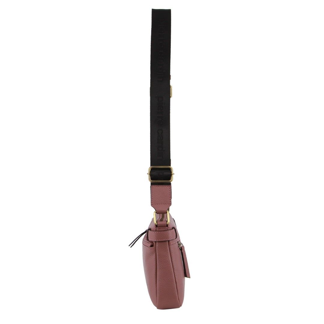 Pierre Cardin Leather Webbing Strap Handbag Crossbody Väska Dam Rosa | AVDGBS936