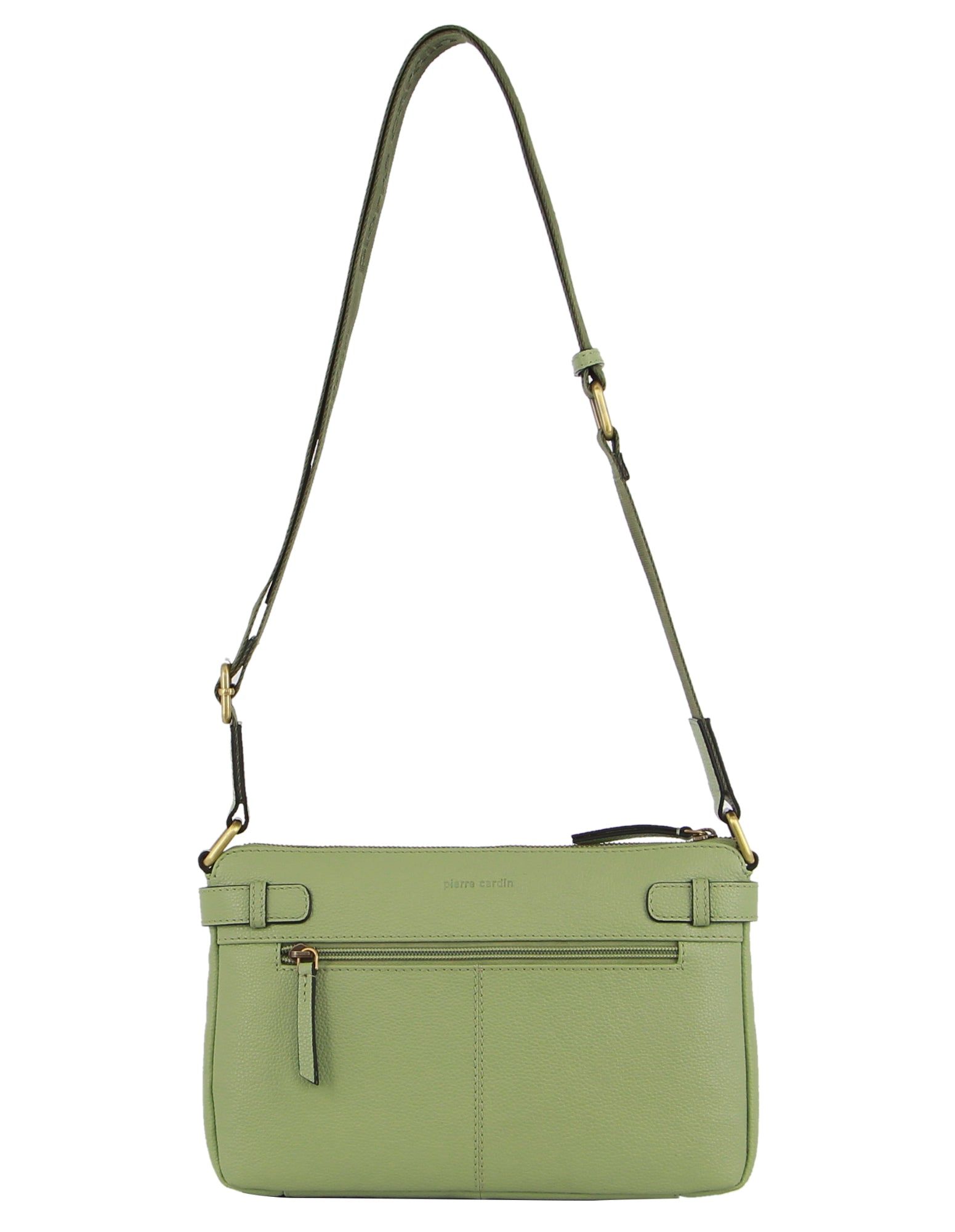 Pierre Cardin Leather Webbing Strap Handbag Crossbody Väska Dam Jade | SGTLQA283