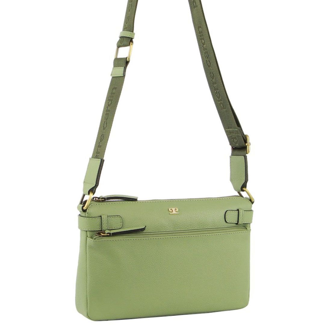 Pierre Cardin Leather Webbing Strap Handbag Crossbody Väska Dam Jade | SGTLQA283